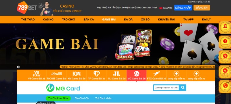 Game cá cược tại 789bet casino