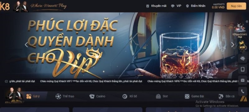 Giao diện Casino K8 
