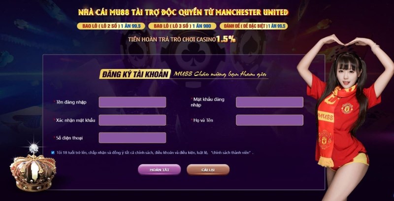 Đăng ký Mu88 Casino 