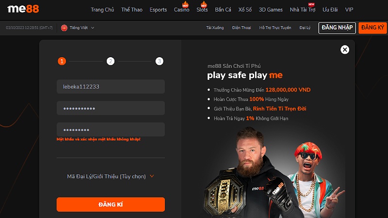 Casino online uy tín đăng ký me88