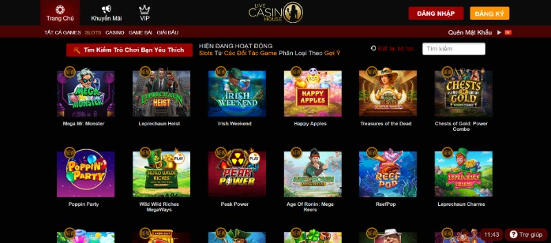 Trò chơi tại Live House Casino 