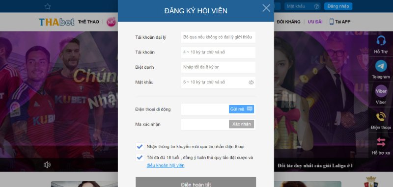 Đăng ký Thiên Hạ Casino